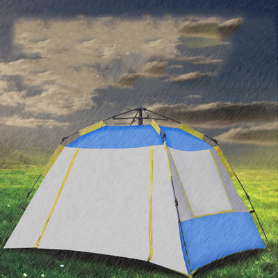 Tende installate facili ultraleggere blu della tenda di campeggio con la stagione di Carry Bag For 4