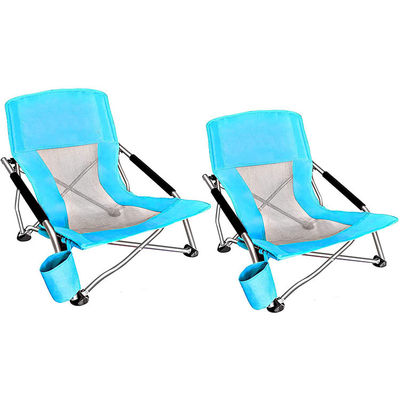 Sedia pieghevole di campeggio della spiaggia ultraleggera del tubo d'acciaio con il supporto di tazza Carry Bag