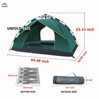Tenda portatile della cupola di istante UV di protezione per il campeggio della persona 3-4
