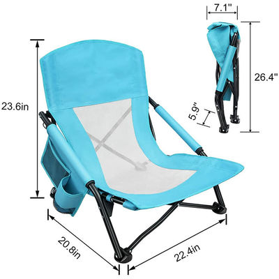 Sedia pieghevole di campeggio della spiaggia ultraleggera del tubo d'acciaio con il supporto di tazza Carry Bag